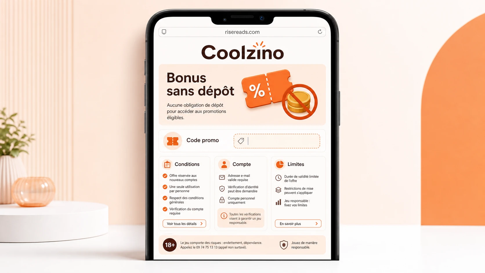 Coolzino Bonus Sans Dépôt : informations sur les offres no deposit