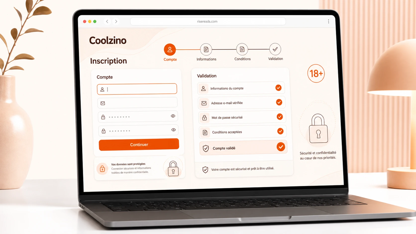 Inscription sur Coolzino Casino France